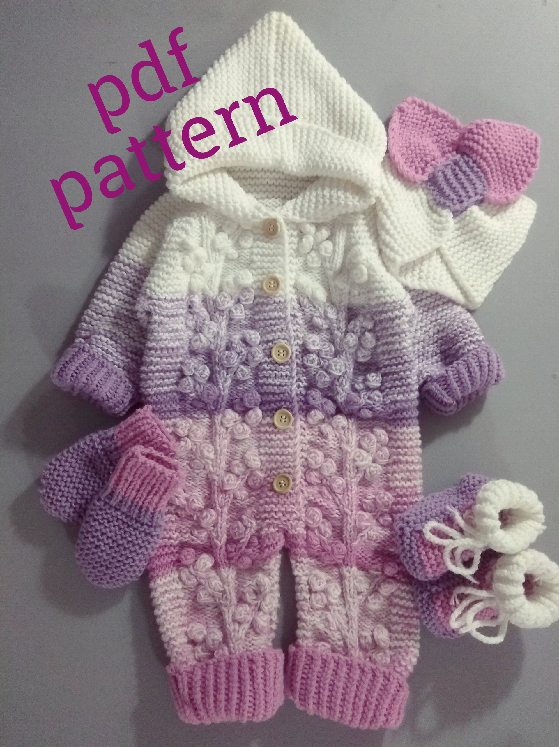 Knitting pattern for jumpsuit knit baby romper 6-9 months | Etsy
