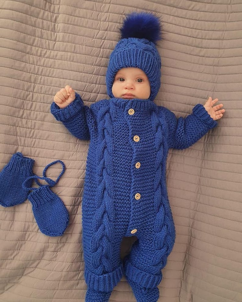 Knitting pattern for baby jumpsuit 03 months 36 months Etsy