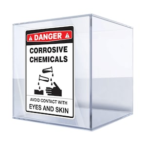 Danger Corrosive Chemicals Warning Vinyl Sticker – Safety Decal for Industrial and Laboratory Environments B447F