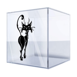 Whimsical Cat Silhouette Vinyl Decal – Bold and Stylish Cute Cat Pet Sticker for Cars, Laptops, Home Decor, Durable and Weatherproof AUB7I