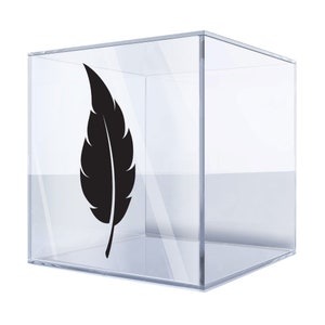 Pegatina minimalista con silueta de pluma: elegante calcomanía de vinilo negro para automóviles, computadoras portátiles y más, diseño resistente al agua y duradero ADFU7