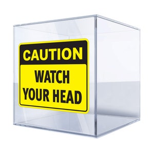 Caution: Watch Your Head Sticker – High-Visibility Safety Warning Vinyl Decal for Workplace and Industrial Areas BUFIA