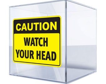 Caution: Watch Your Head Sticker – High-Visibility Safety Warning Vinyl Decal for Workplace and Industrial Areas BUFIA
