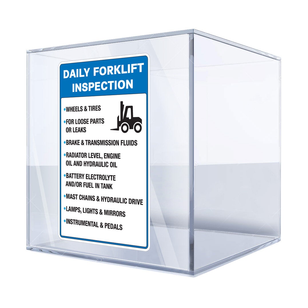 Decal Sticker Daily Forklift Inspection Wheels Tires for Loose Parts or ...
