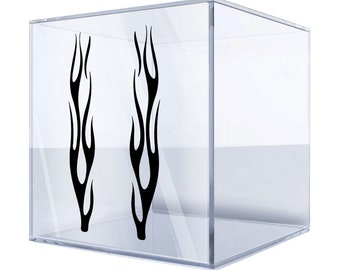 Black Flame Decal Set – Sleek Vinyl Flame Stickers for Cars, Motorcycles, and Wall Decor, Durable and Weatherproof BASMS