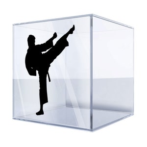 Karate Kick Silhouette Sticker – Bold Martial Arts Decal for Cars, Laptops, and Walls ADS4S
