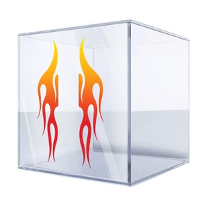 Flame Vinyl Decal Set – Bold Fire Design Stickers for Cars, Motorcycles, Laptops, and Toolboxes, Easy to Apply, Set of 2 DAMFU
