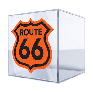 Route 66 Sign Decal – Classic US American Highway Sticker, Perfect for Cars, Motorcycles, and Wall Decor, Durable Vinyl AUIU4