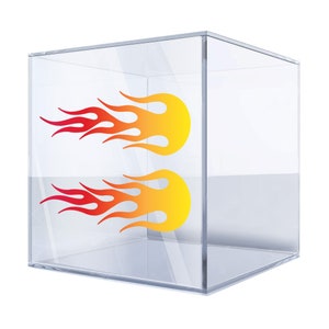 Flame Decal Sticker – Bold Red and Yellow Flame Vinyl for Cars, Motorcycles, and Helmets, Weatherproof and Durable AMMIA