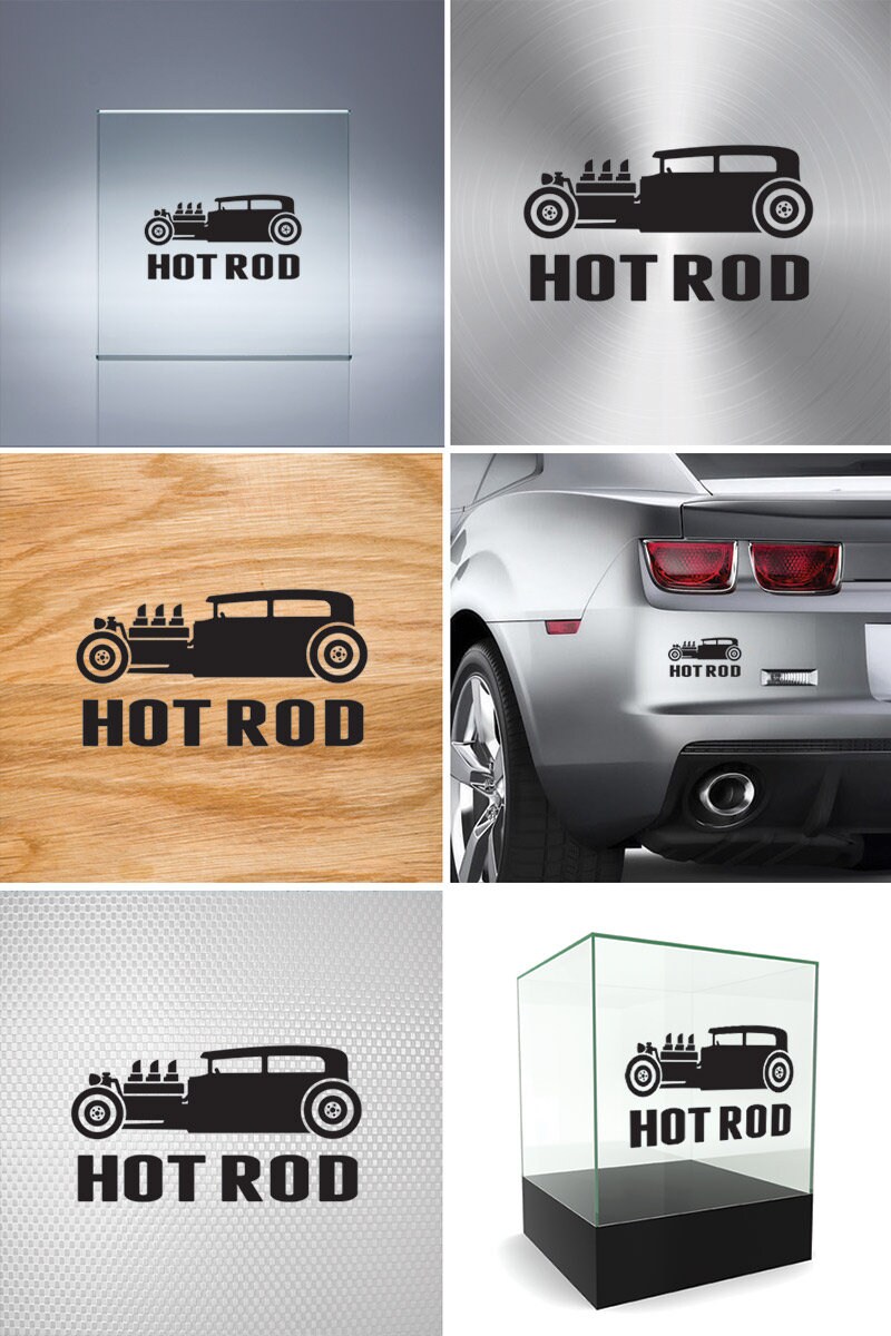 Hot Rod Car Sticker Vintage Hot Rod Car Wall Decal – Classic Retro Automotive Sticker for ...