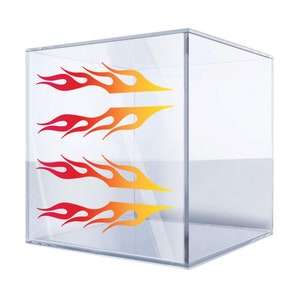 Flame Decal Set of 4 – Bold Red and Yellow Flame Vinyl Stickers for Cars, Bikes, and Water Bottles, Durable and Removable AMMIM