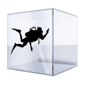 Scuba Diver Silhouette Decal – Underwater Adventure Vinyl Sticker for Cars, Laptops, and Water Bottles AFFUI
