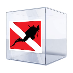 Decal Sticker Flag Diver Scuba diving dive shipwreck coral reef underwater ocean ZZ853