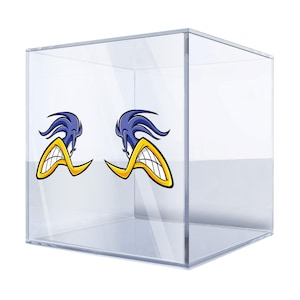 Ensemble d'autocollants Cartoon Road Runner avec Pic – Autocollants bleus et jaunes éclatants pour voitures, vélos et ordinateurs portables (Lot de 2) DBBBI
