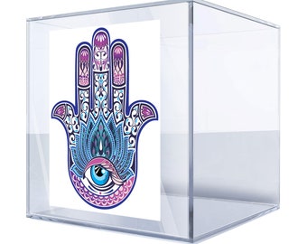 Adesivo Mano Di Fatima Hamsa In Vinile Oro 16x10cm – Decorazione Per Auto, Vetro, Laptop