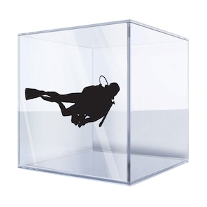 Diver Silhouette Sticker – Black Vinyl Scuba Diver Decal for Cars, Laptops, and Water Bottles, Durable and Waterproof ABSAI