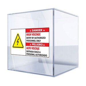 High Voltage Warning Sign –Peligro, Alto Voltaje Bilingual Safety Sticker (English/Spanish) Industrial, Electrical, Hazardous Areas BSUIF