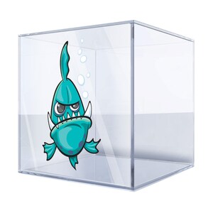 Funny Angry Fish Cartoon Sticker – Playful Deep Sea Creature Vinyl Decal for Laptops, Cars, and Water Bottles, Ocean-Themed A7AM7
