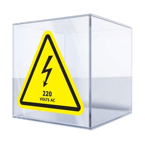 Autocollant de sécurité électrique 220 volts CA - Autocollant en vinyle d'avertissement de haute tension pour équipement électrique industriel - Durable B4M7S