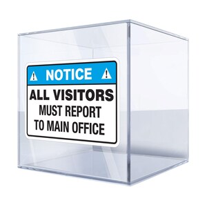 Decal Sticker Notice All Visitors Must Report To Main Office  Security Visitor policy Reporting Compliance Regulations Protocol BUI4S