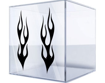 Tribal Flame Decal Set – Bold Black Flame Vinyl Stickers for Cars, Motorcycles, or Walls BASA4