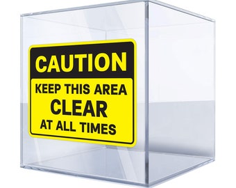 Adhesivo de vinilo con señal de precaución: "Mantenga esta área despejada en todo momento". Adhesivo de seguridad para paredes, puertas y espacios de trabajo BU4M7