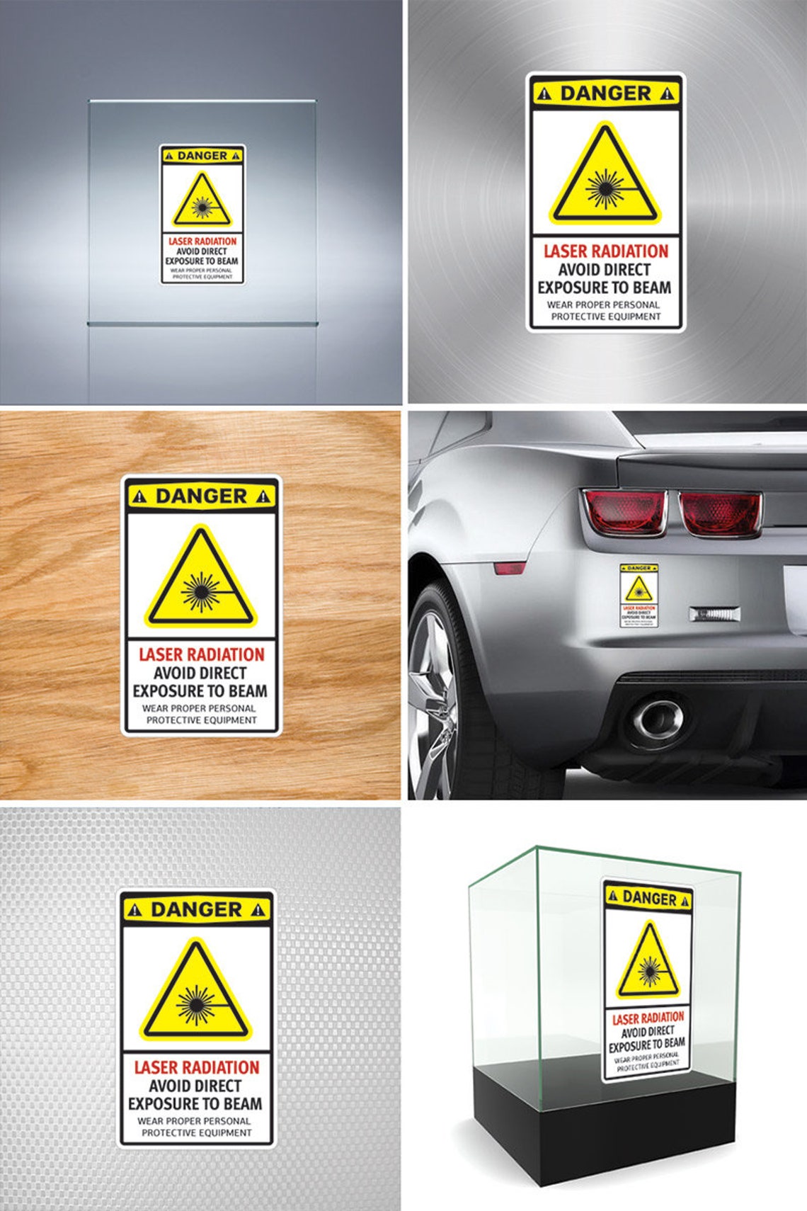 Decal Sticker Danger Laser Radiation Avoid Direct Exposure to Beam Wear ...
