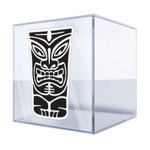 Tiki Mask Sticker – Bold Polynesian Tribal Decal for Cars, Laptops, and Home Décor, Durable Vinyl, Waterproof Design BFIMD