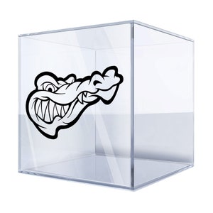 Sticker tête d'alligator dessin animé - Sticker crocodile alligator amusant en vinyle pour voitures, ordinateurs portables et bouteilles d'eau, durable et imperméable AU477