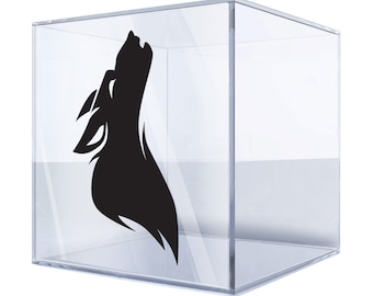 Howling Wolf Silhouette Vinyl-Aufkleber - Eleganter Wolf-Design-Aufkleber für Autos, Laptops, Wasserflaschen und mehr UDDS