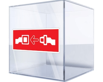 Adhesivo de advertencia de uso obligatorio del cinturón de seguridad: adhesivo de protección de seguridad rojo de alta visibilidad para vehículos y espacios de trabajo, vinilo duradero ASDDB