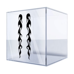 May include: Two black flame decals in a clear acrylic display box. The flames are stylized and have a pointed tip.