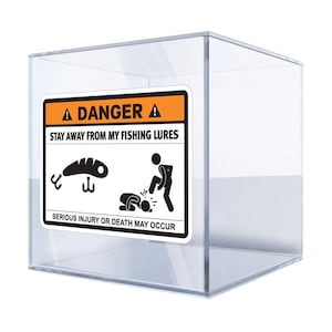 Danger Stay Away from My Fishing Lures Vinyl Sticker - Durable and Funny Fishing Warning Decal BB7SM