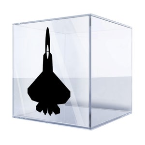 Calcomanía de vinilo con silueta de avión de combate: diseño llamativo de avión negro para automóviles, computadoras portátiles y paredes, 6 x 4 pulgadas A4M4D