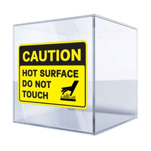 Caution Hot Surface Vinyl Decal – Durable Yellow and Black Safety Sticker for Workplaces, &quot;Do Not Touch&quot; Warning Sign BUDUI
