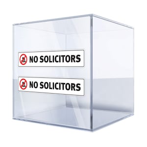 No Solicitors Aufkleber-Set - Hochsichtbare Tür- und Fensteraufkleber für Sichtschutz, langlebiges Vinyl, einfache Anwendung (2er-Set) BS7S7