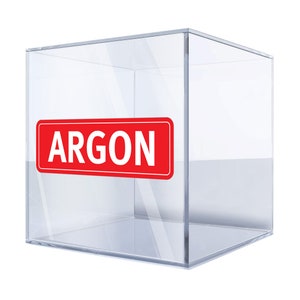 Argon Gas Identification Sticker – Durable Vinyl Label for Industrial and Laboratory Use, High-Visibility Red Design BUBII