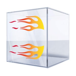 Flame Decal Sticker Set – Red and Yellow Gradient Flame Racing Stickers for Car, Motorcycle, or Laptop, Durable Vinyl Art, Set of 2 AMI7A