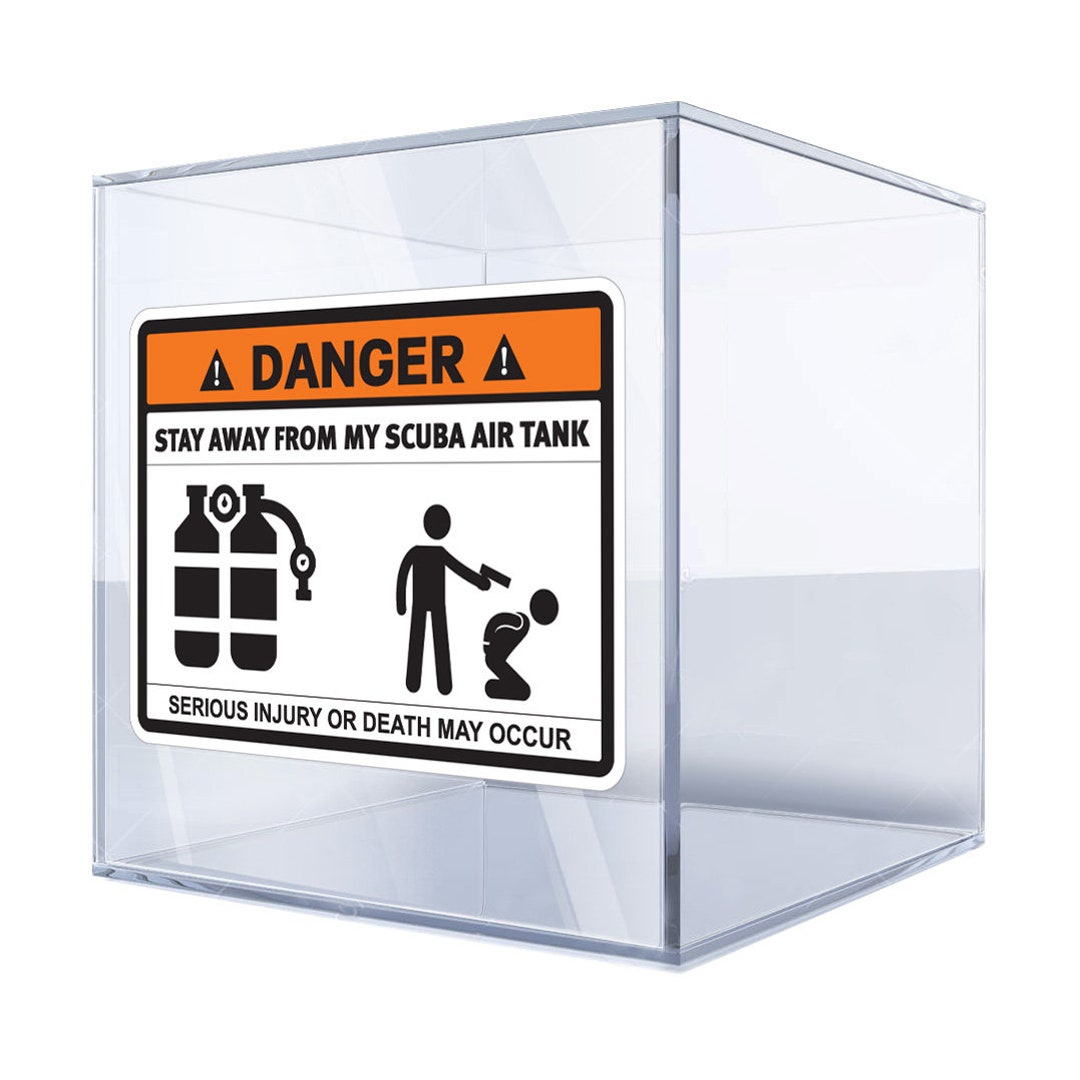 Funny Sign Decal Sticker Danger Stay Away From My Scuba Air Tank Diving ...