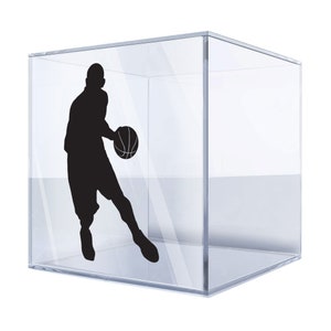 Basketball Player Silhouette Decal – Bold Vinyl Sticker for Cars, Laptops, and Water Bottles, Action Dribble Design AMAB4