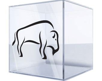 Minimalist Bison Sticker – Elegant North America Buffalo Decal, Durable Vinyl for Cars, Laptops, and Nature-Themed Decor AUUIM