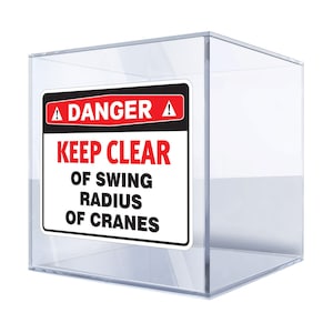 Danger Keep Clear of Swing Radius of Cranes Safety Warning Sticker – OSHA-Compliant Vinyl Decal for Industrial Sites BSFUI