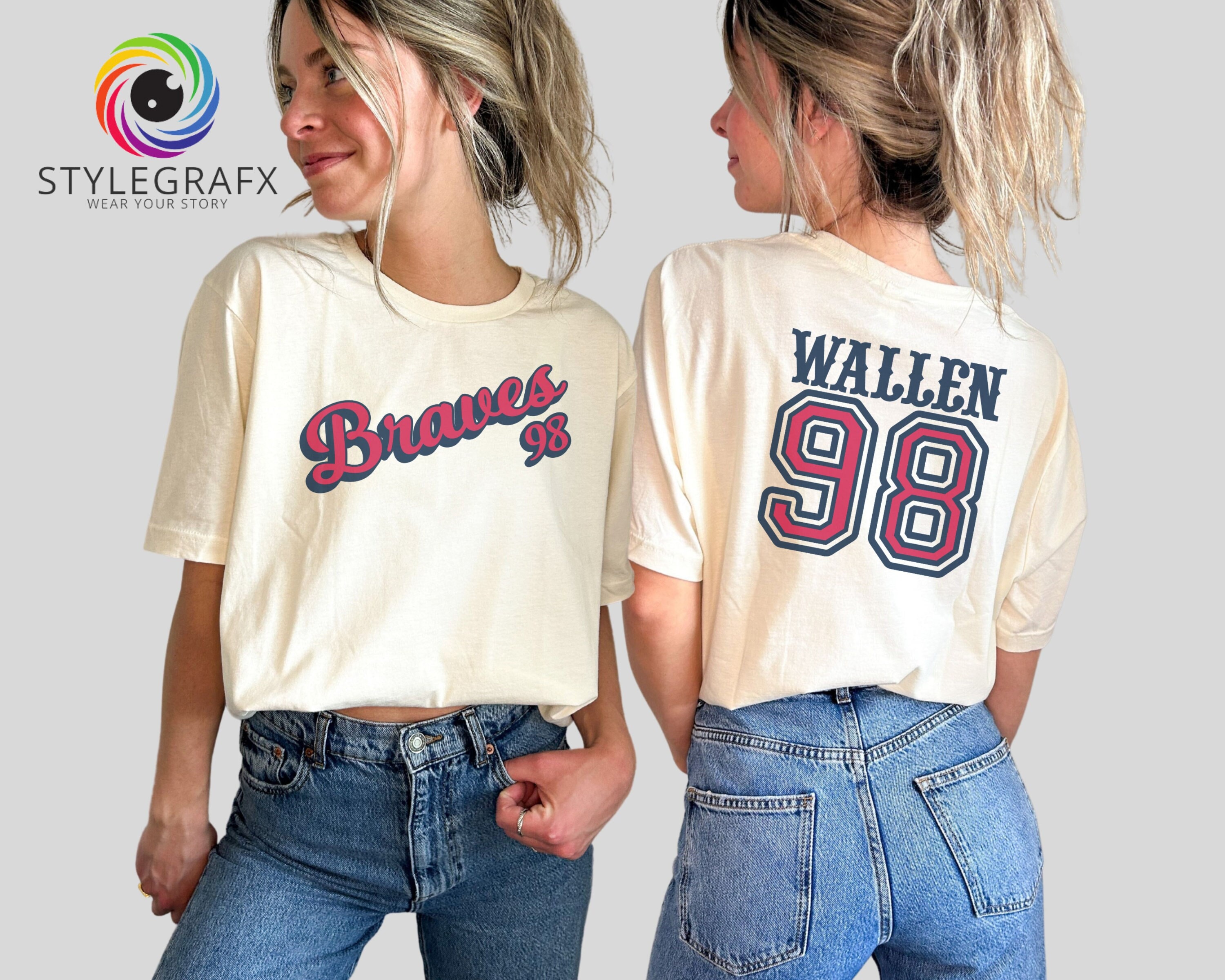 Women's Navy Atlanta Braves Fitted T-shirt