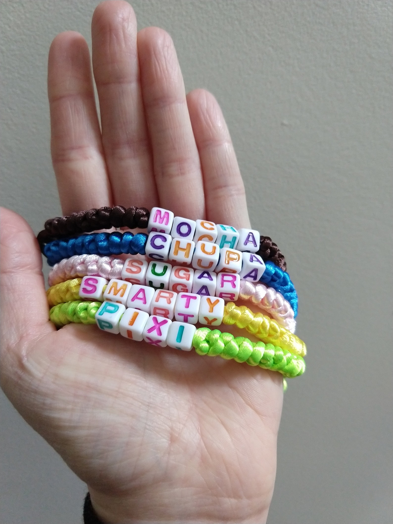 Candy Theme Word Friendship Bracelets Bright Chunky Etsy