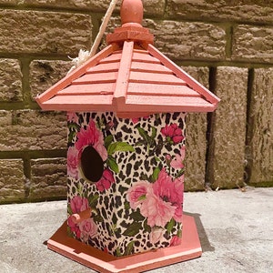 Birdhouse; Leopard Floral