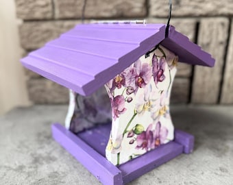 Bird Feeder: Purple Floral