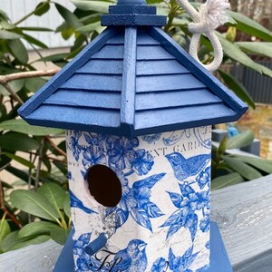 Harmony in Blue and White Birdhouse