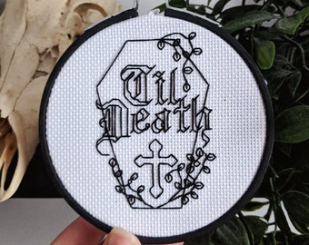 Til Death Coffin Embroidery Pattern / Backstitch / Cross stitch pattern