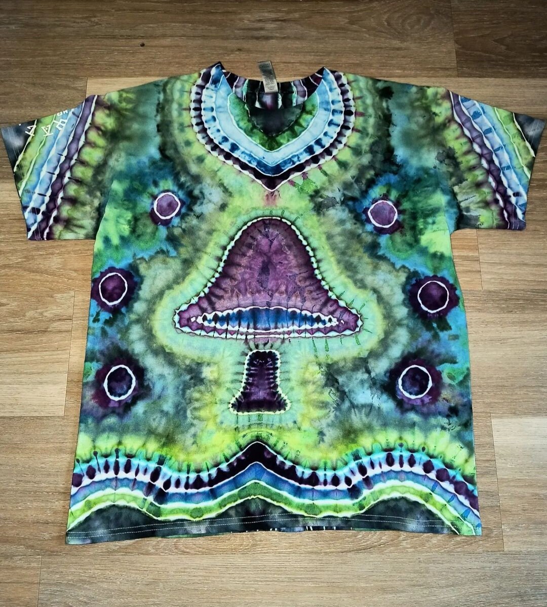 Liquid Blue Psychedelic Mushrooms Tie-Dye T-Shirt - Unisex Sizes To 6X