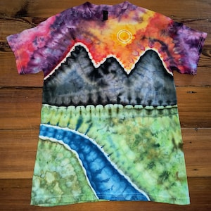 CUSTOM Mountain Tie Dye Shirt | Size Adult Small - 3XL | BWagnuka